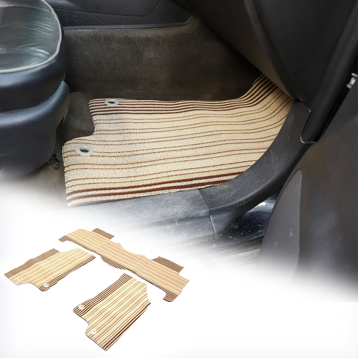 Red Car Floor Mats Cargo Carpets Foot Pads For Hummer H3 2005-2009 7