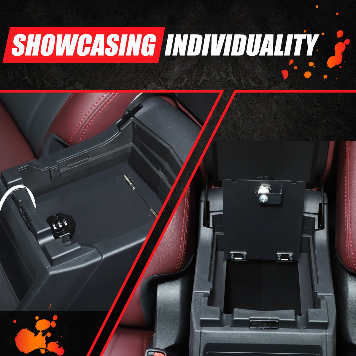 Alloy Center Console Safe GUN Storage Lock Box Tray For Subaru Forester SK 19-24 14