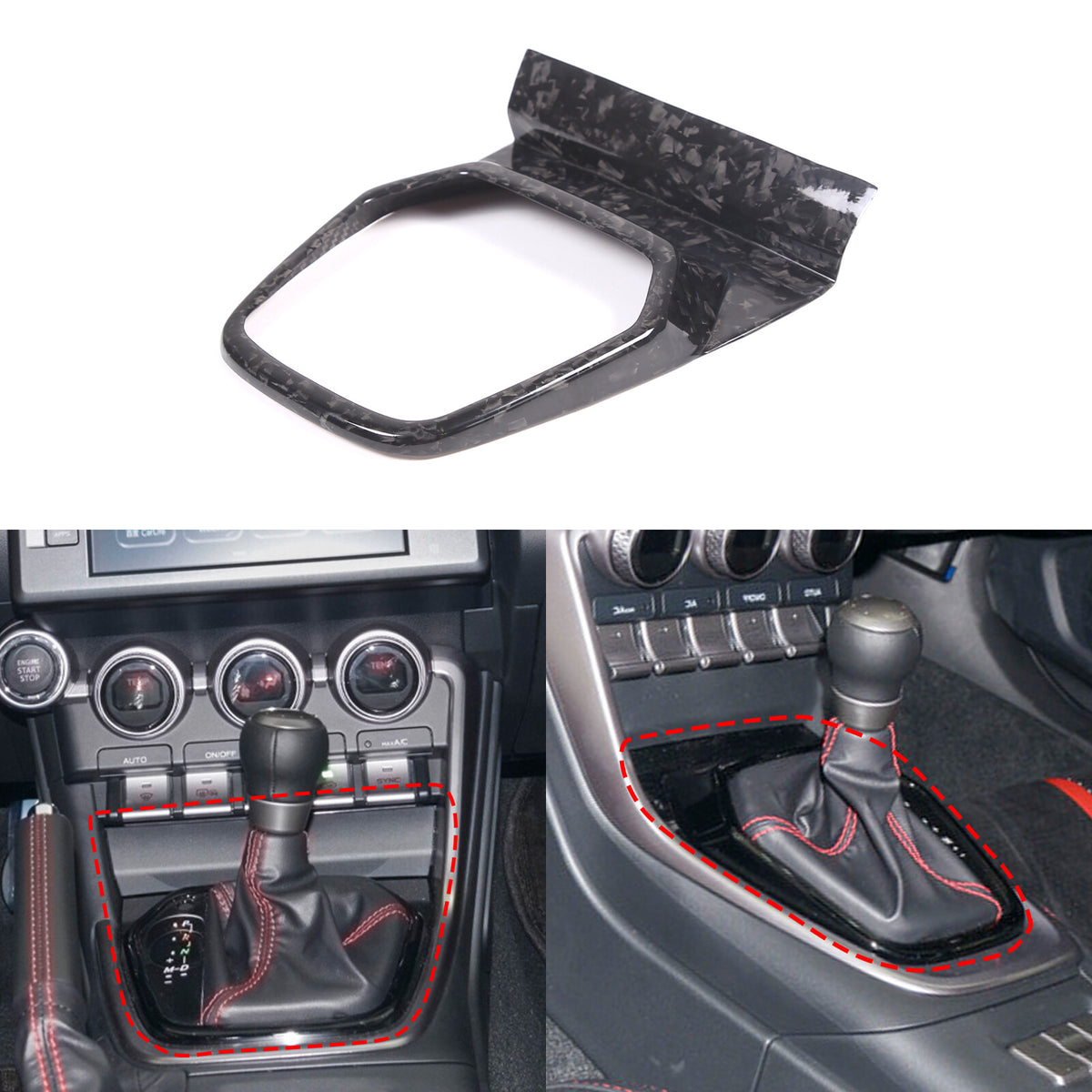 Forged Carbon Fiber Center Gear Panel Cover Trim For Toyota 86 Subaru BRZ 2022 1