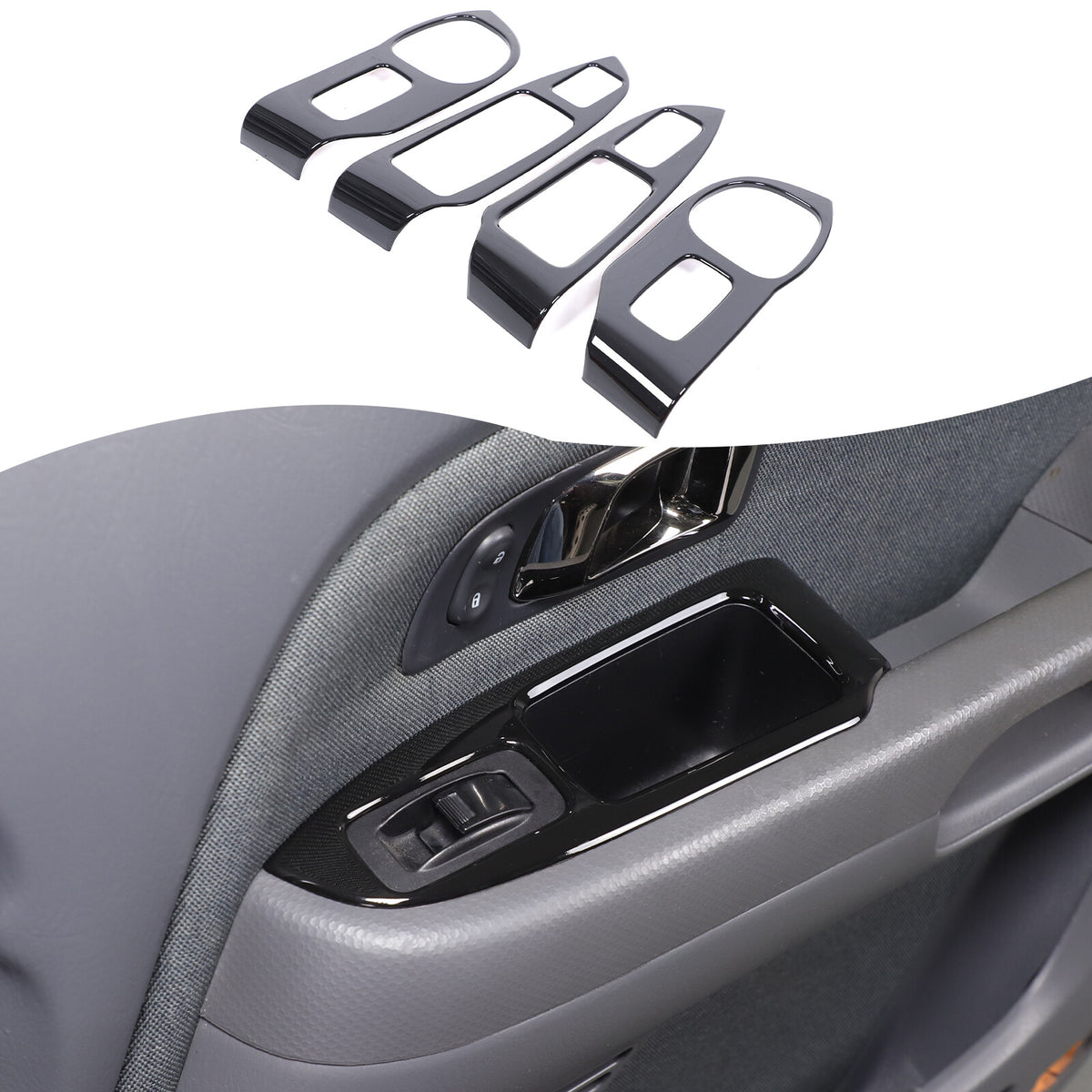 Glossy Black Window Lift Switch Button Trim Frame For Honda Pilot 2003-2008 10