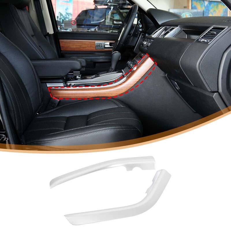 Silver Center Gear Shift Side Strip Trim For LR Range Rover Sport L320 2005-2013 4