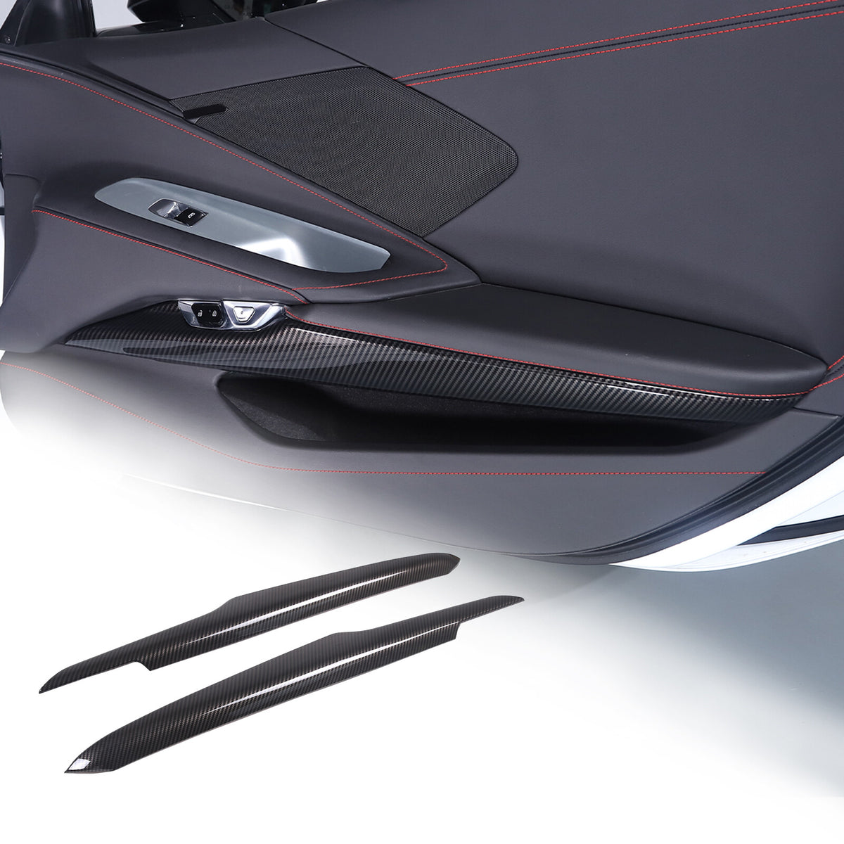 Carbon Fiber ABS Interior Door Panel Cover Trim Frame for Corvette C8 20-26 3