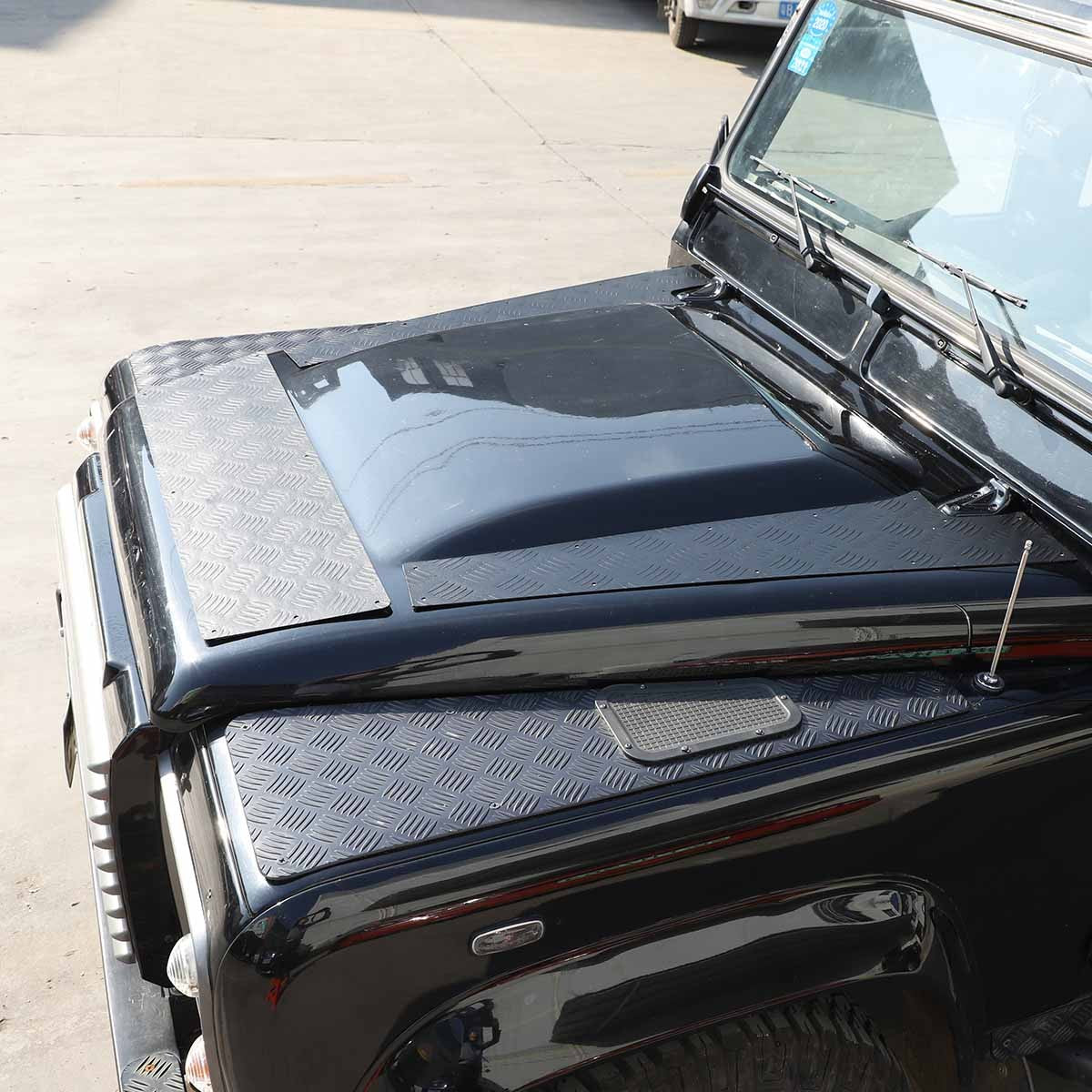 Black Alloy Front Hood Protection Plate Trim For LR Defender L316 2004-2018 4