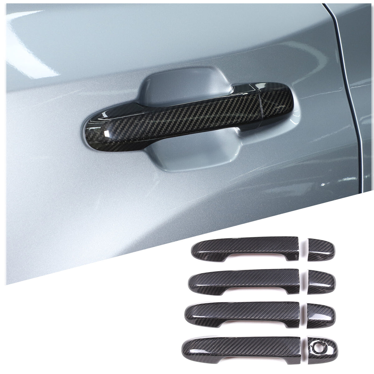 Real Carbon Fiber Exterior Door Handle Cover Trim For Subaru Forester XV 2019-22 10