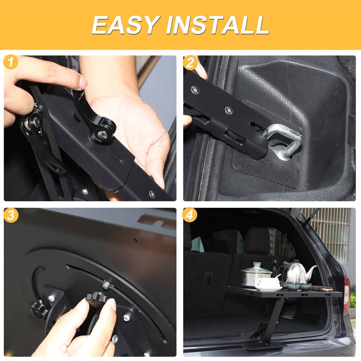 Car Camping Portable Trunk Lock Latch Table For Honda Pilot 2016-2022 4
