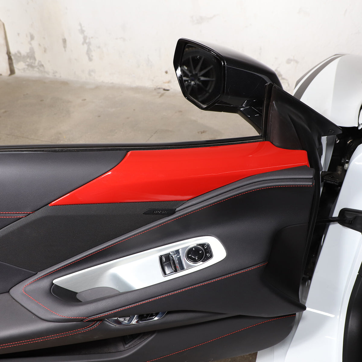 Sport Red Interior Door Panel Trim Cover Sticker Fit For Corvette C8 2020-26 7