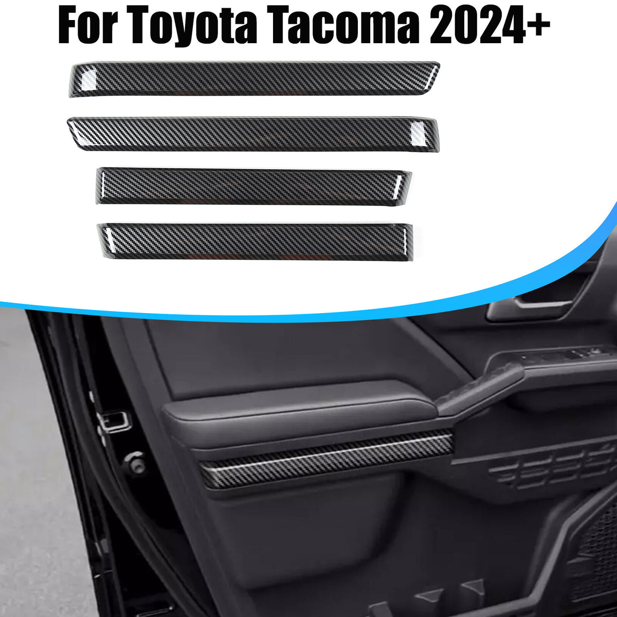 ABS Carbon Fiber Interior Full Set Panel Cover Trim Kit for Toyota Tacoma 24-26 - Styles 1-5 33