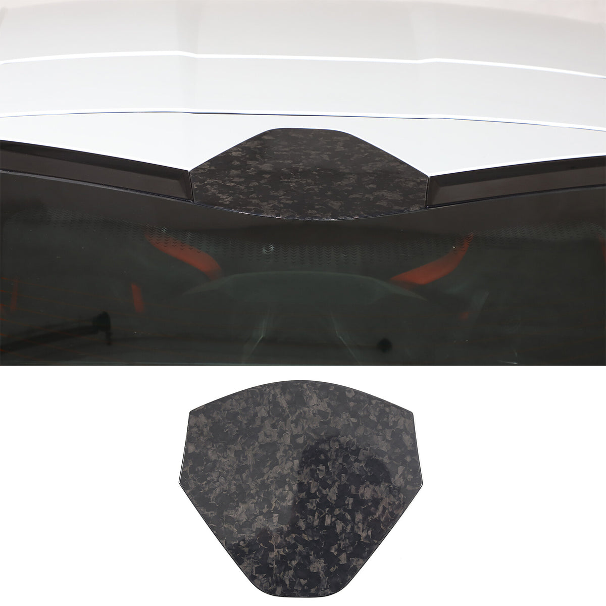 Forged Carbon Fiber Rear Window Cover Trim For Corvette C8 Coupe 2020-26 3