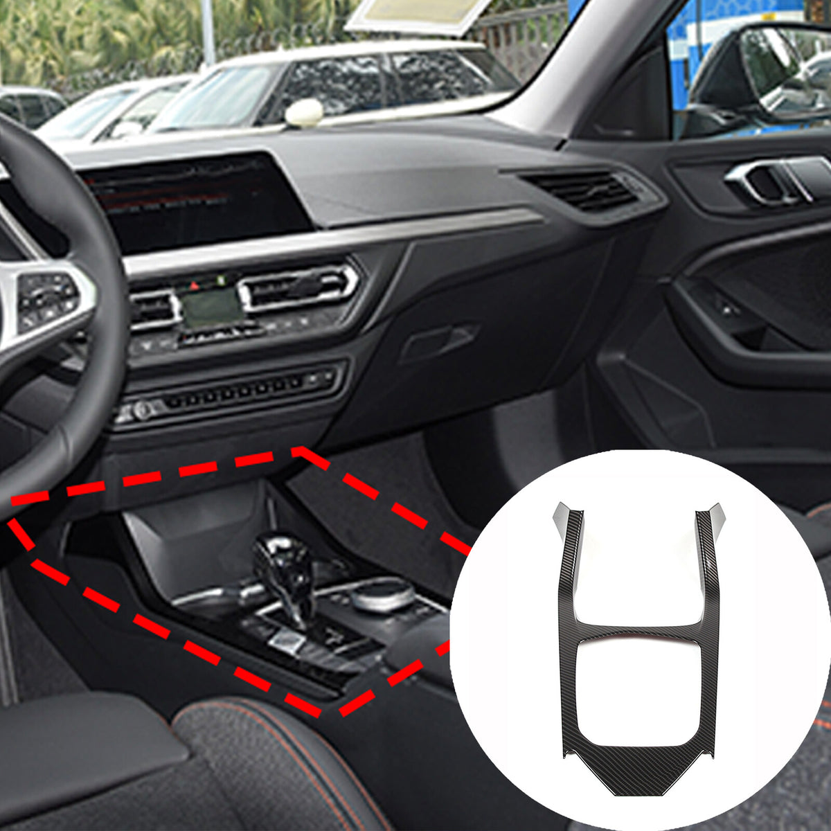 ABS Carbon Center Console trim Cover for BMW 1 Series 118i 128ti Hatchback 20-24 4
