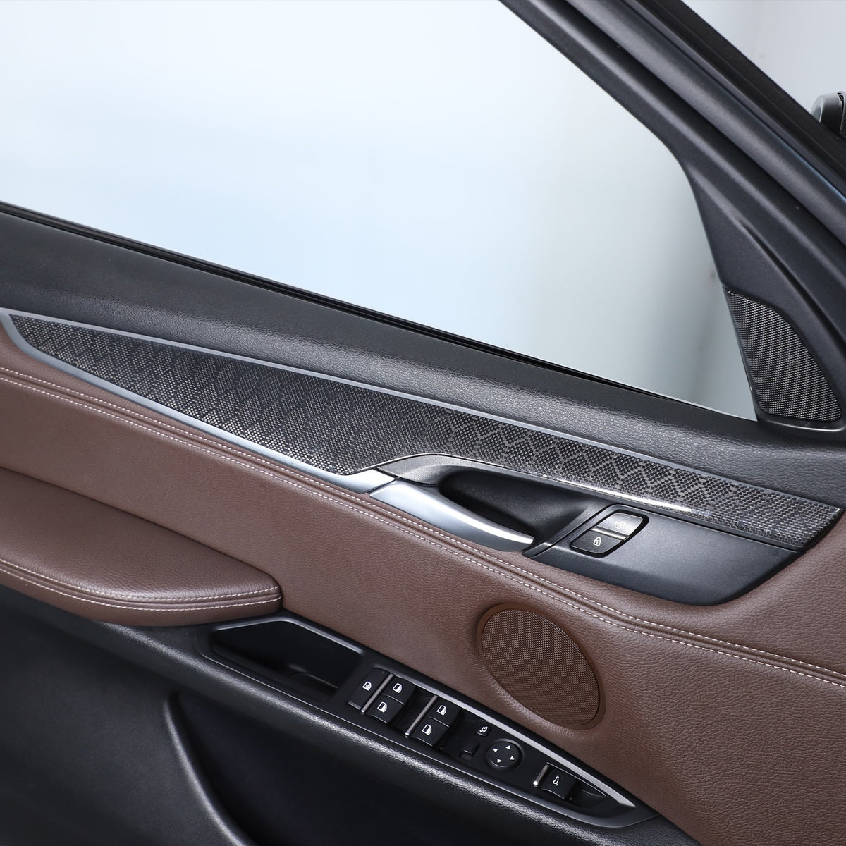 Hondycomb Carbon Fiber Interior Door Panel Trim Cover For BMW X5 X6 F15 F16 14+ 19