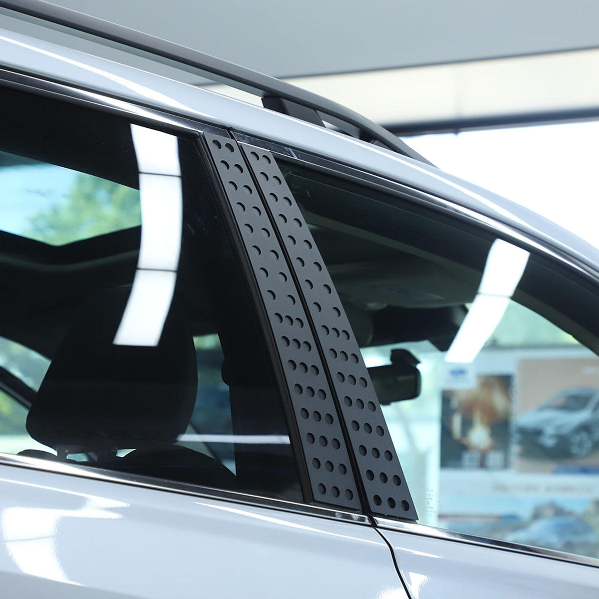 Black Window B pillar Post Protector Cover Trim For Subaru Forester 2019-2024 4