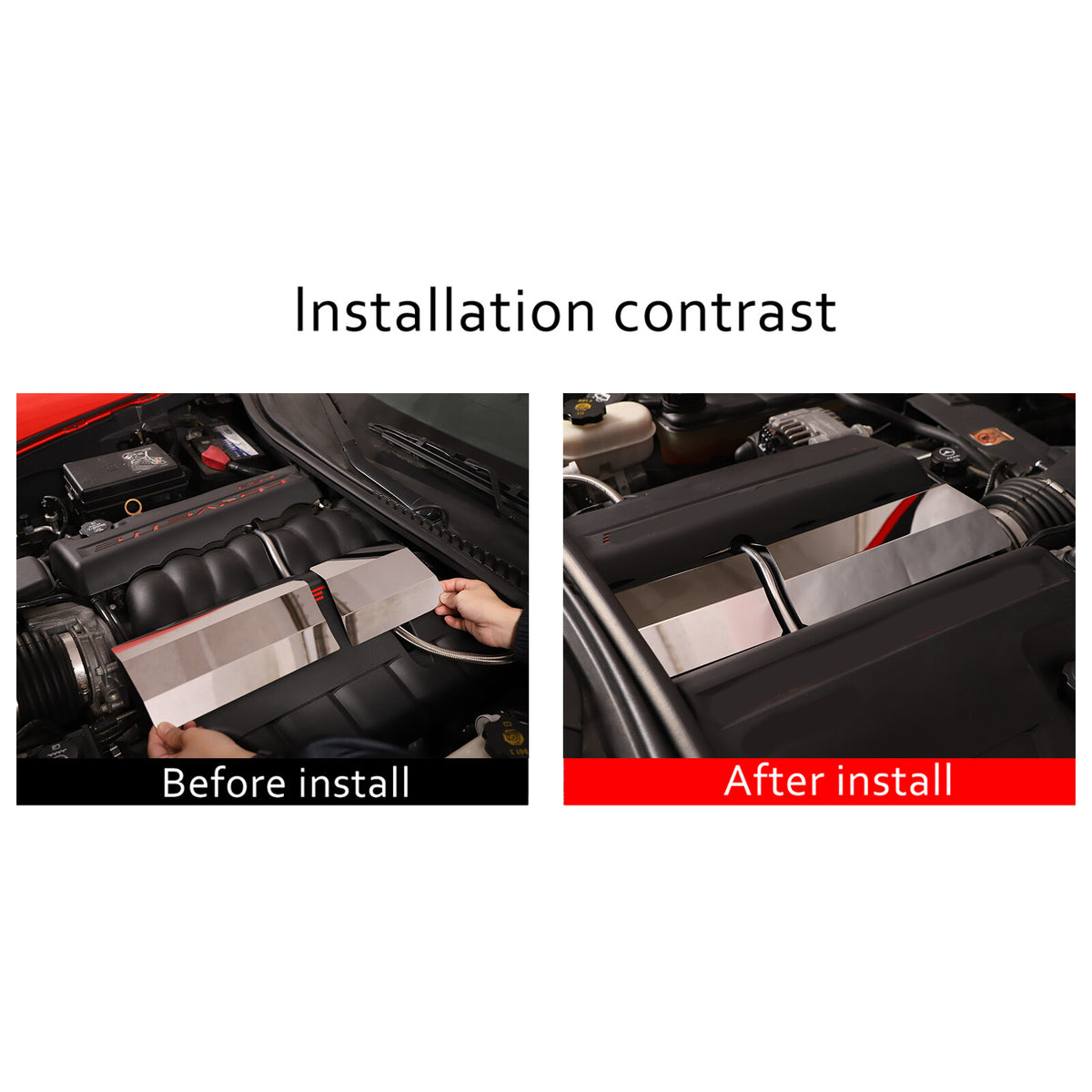 Stainless Engine Bay INTAKE MANIFOLD PLENUM COVER Plate Fits corvette C6 2005-13 5