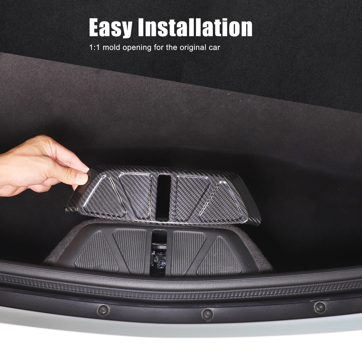 Real Carbon Fiber Trunk Lock Base Cover Trim For Corvette C8 Coupe 2020+ 15