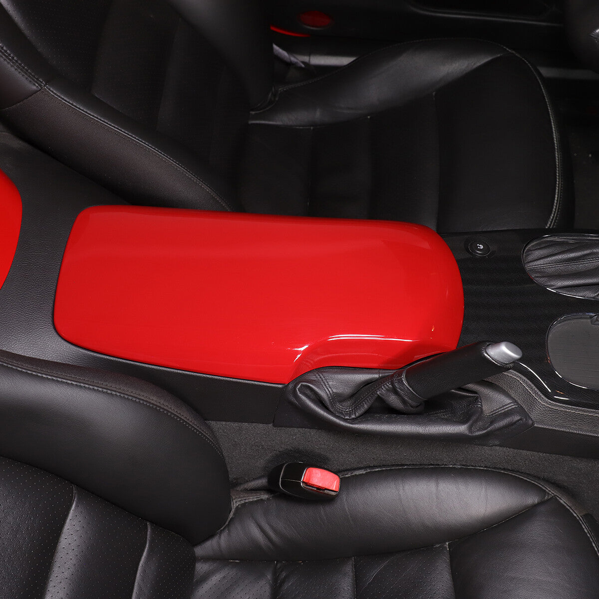Red Center Console Armrest Box Cover Trim For Corvette C6 2005-2013 4