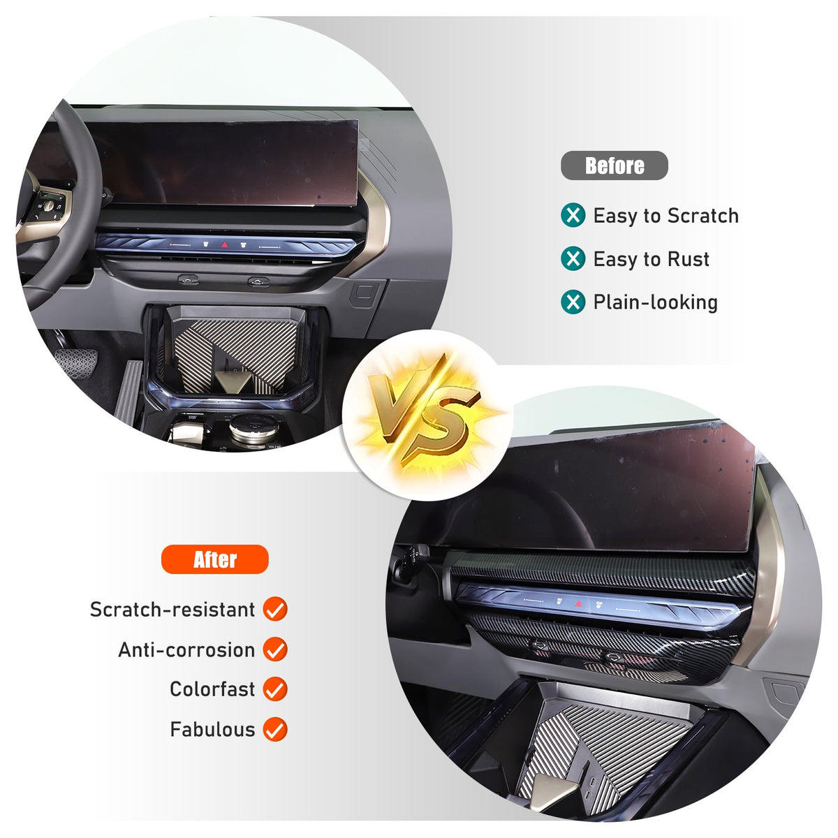 Carbon Fiber ABS Center Console Air Outlet Frame Trim For BMW X3 G45 2025+ US 7