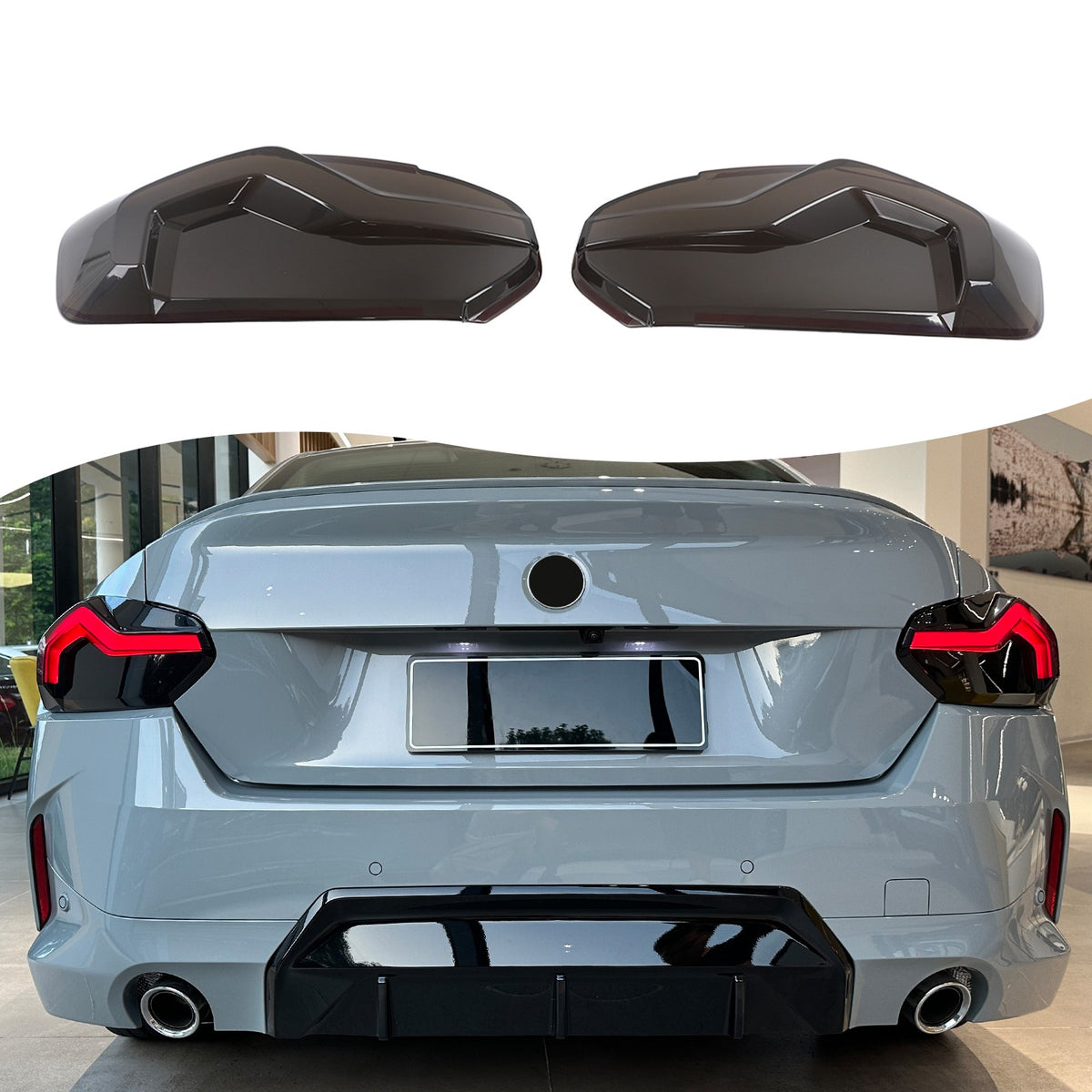 Smoked Black Rear Tail Light Trim For BMW 2 Series F22 G42/M2/M240i G87 22+ 15