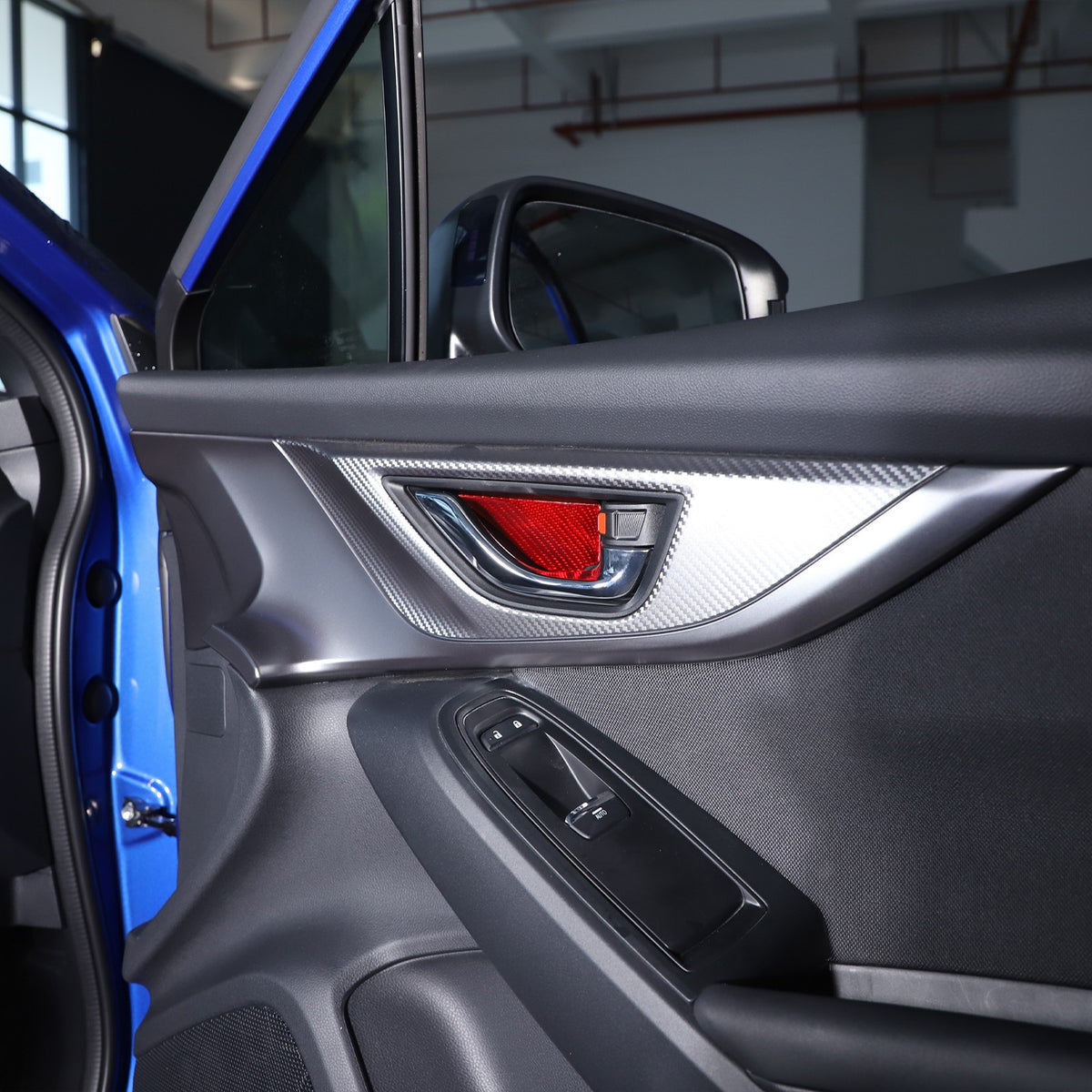 Red Real Carbon Fiber Inner Door Bowl Trim Cover For Subaru WRX VB 2022+ 7