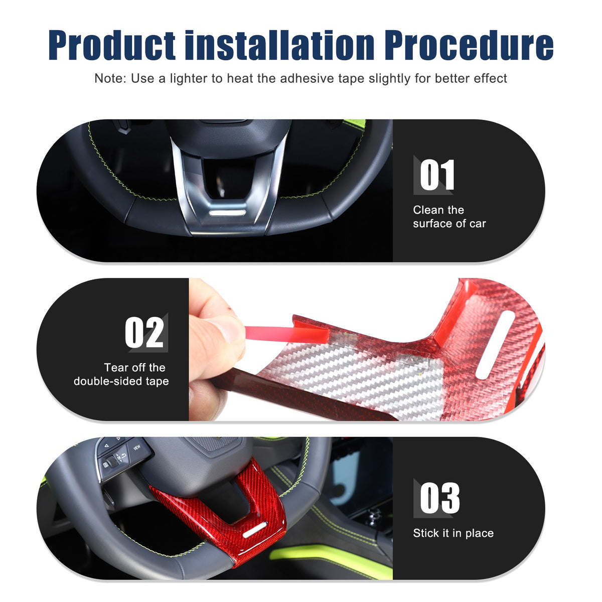Red Real Carbon Fiber Steering Wheel Trim For Lamborghini Urus/Urus SE 2018-2023 23