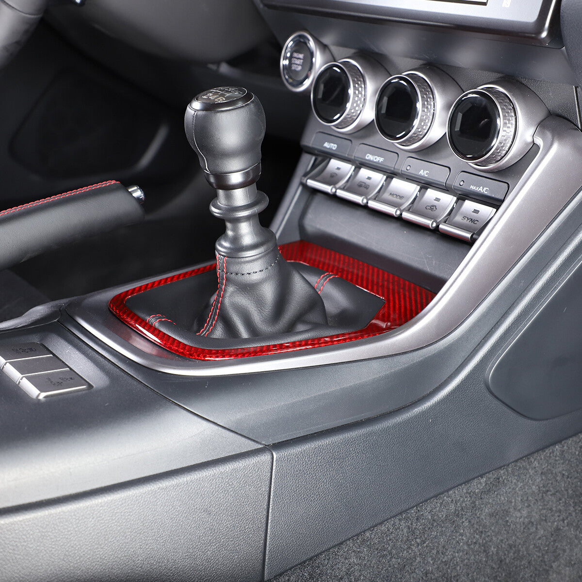 Red Real Carbon Fiber Interior Center Console Trim Set Kit For Subaru BRZ 22+ 173