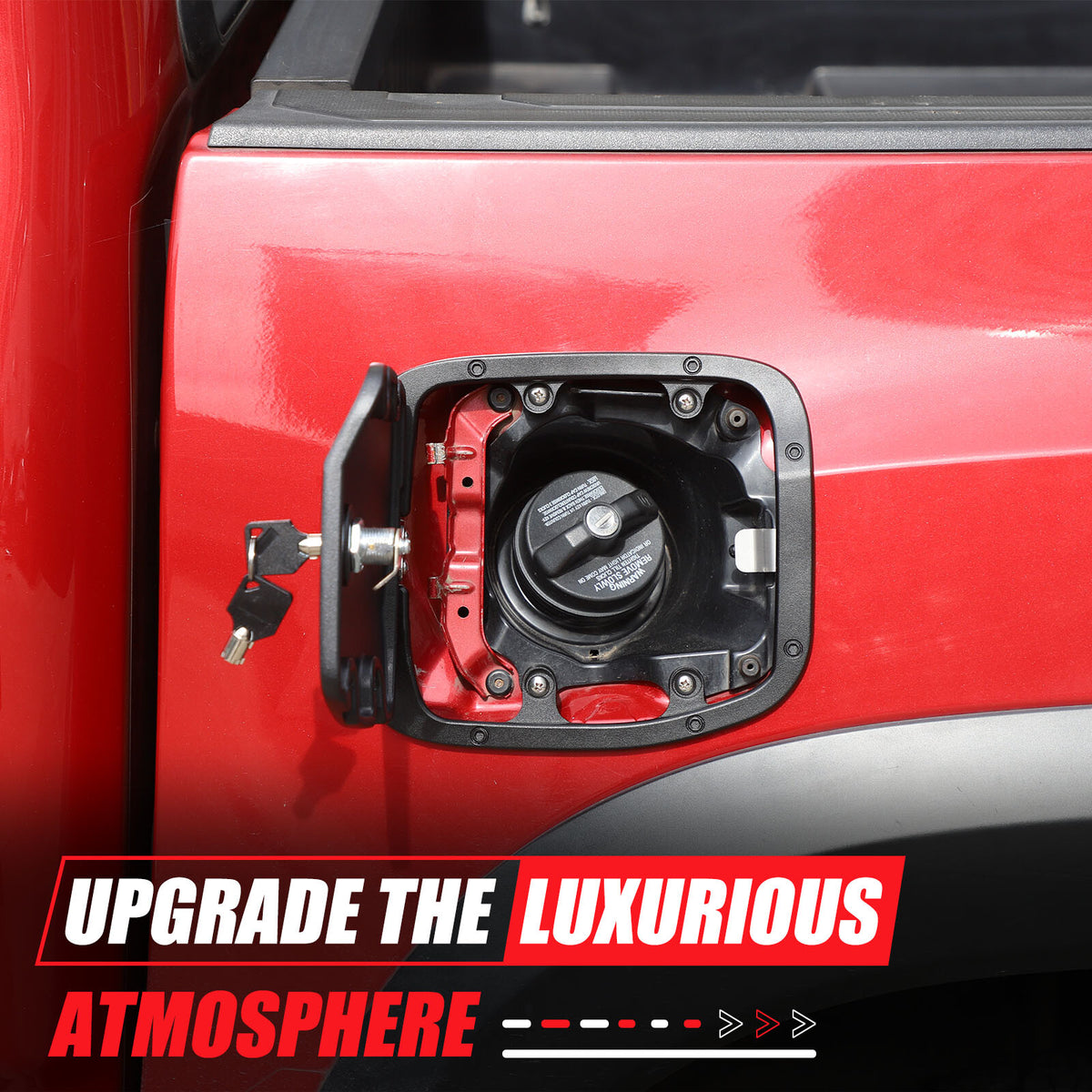 Door Fuel Tank Cover With Lock Gas Cap Tank Trim For Toyota Tacoma 2016-23 16