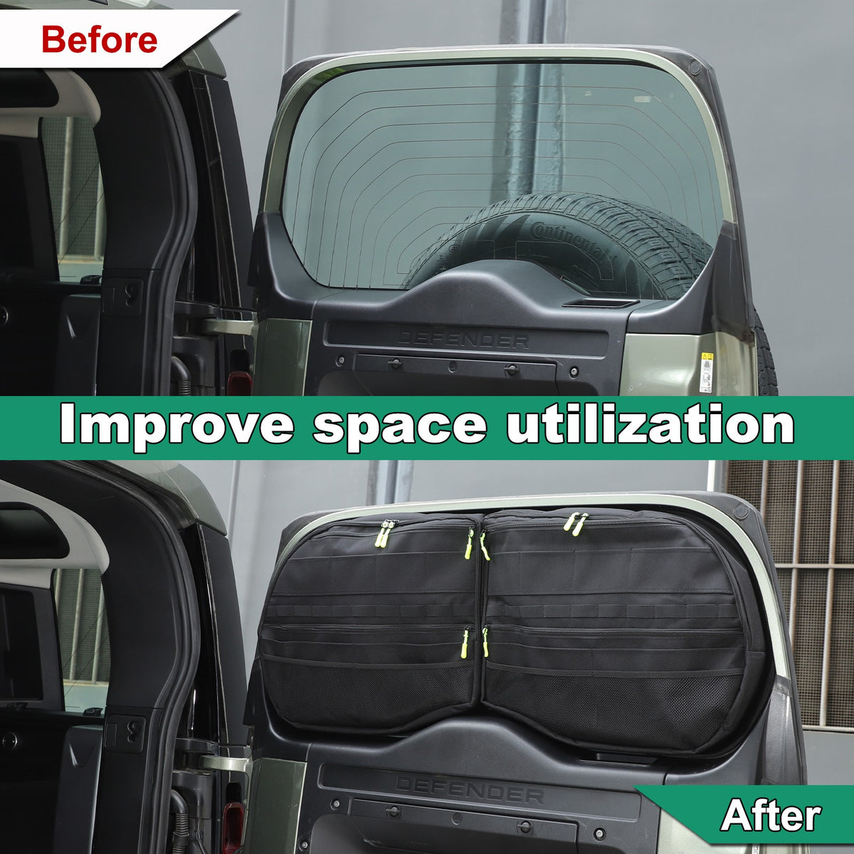 Tailgate Rear Door Cargo Trunk Storage Bag Organizer For LR Defender L663 20+ 20