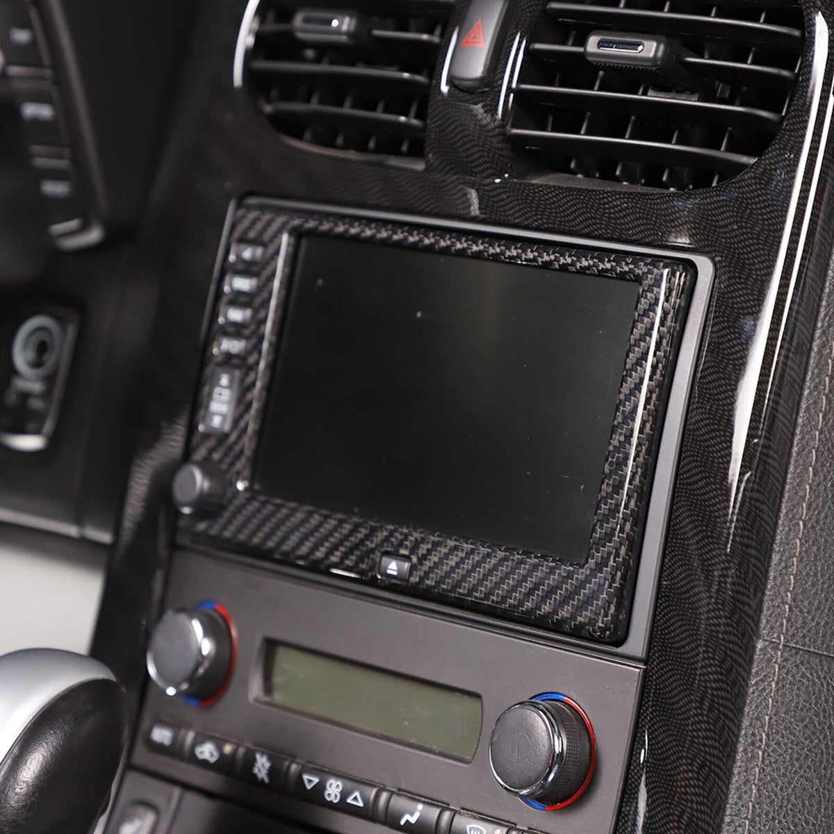 Real Carbon Fiber Center Navigation Screen Trim Cover For Corvette C6 2005-13 14