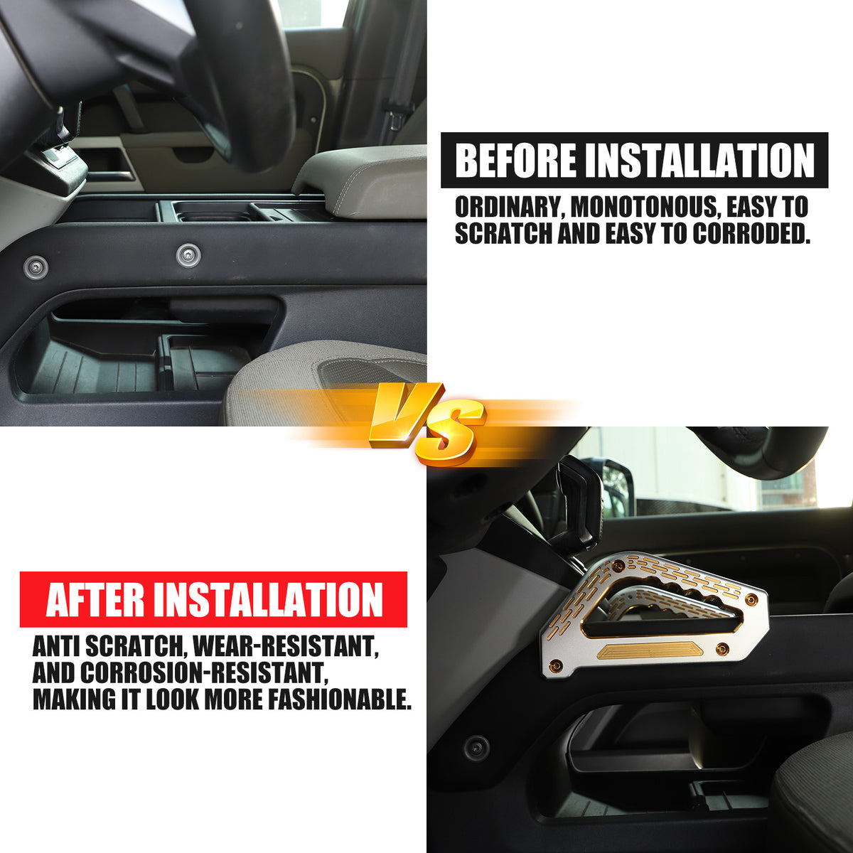 Replacement Silver & Orange Center Grab Handle Trim For LR Defender 2020-2024 21