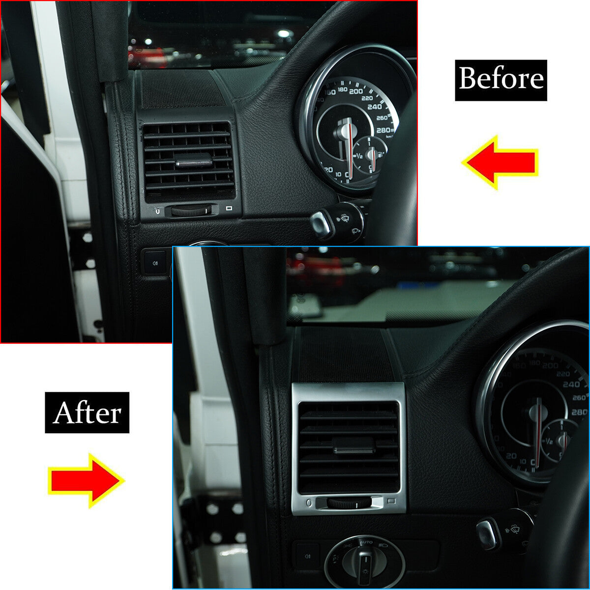 3×Silver ABS Center Side Air Vent Outlet Trim For Benz G Class W463 G500 2004-11 4
