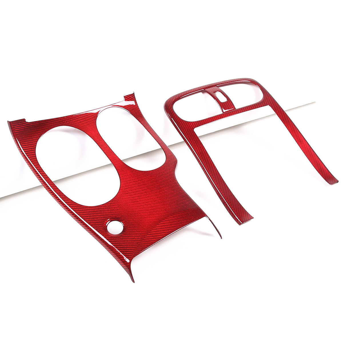 Red Real Carbon Fiber Center Console Panel Cover Trim Set For 05-13 Corvette C6 9