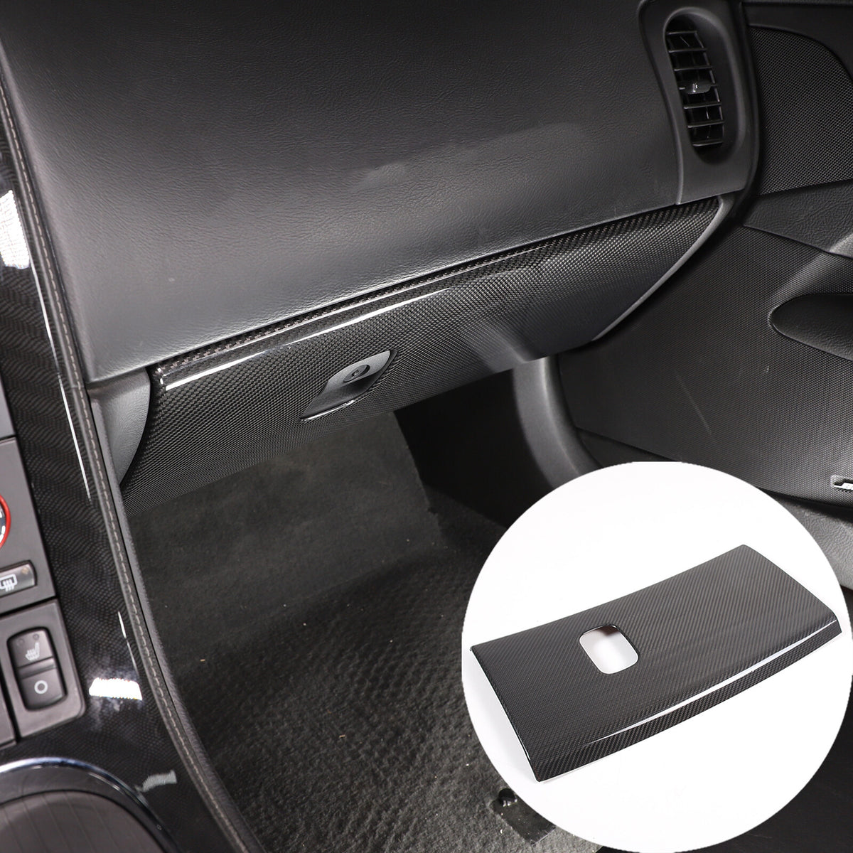 Real Carbon Fiber Co-pilot Storage Glove Box Covers For Corvette C6 2005-2013 17