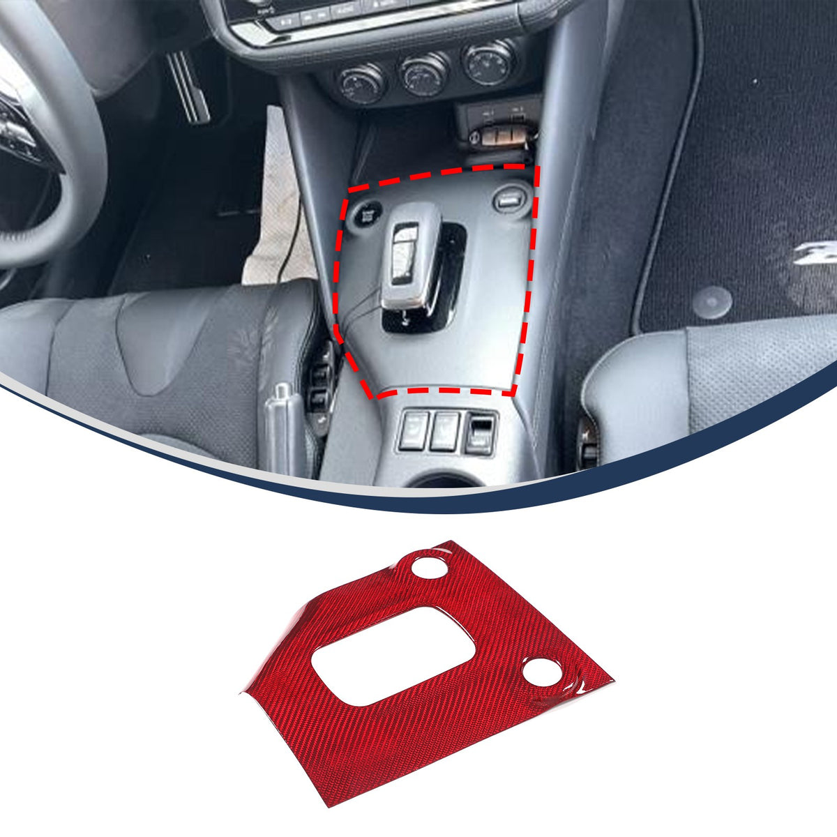Red Real Carbon Fiber Interior Center Console Trim For Nissan Z 400Z RZ34 2023+ 14