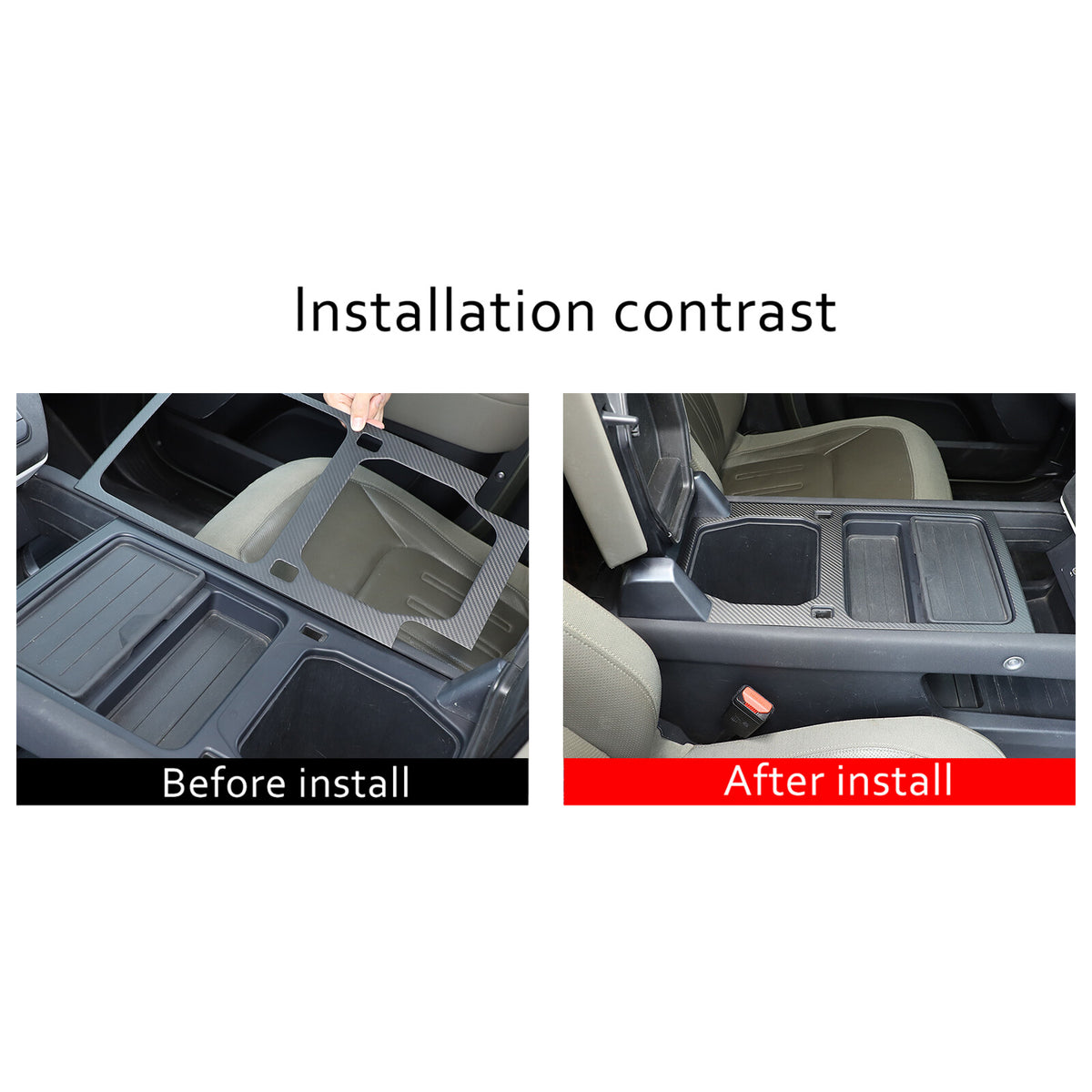 Matte Real Carbon Fiber Cup Holder Panel Trim Cover For Defender 110 90 2020-23 11
