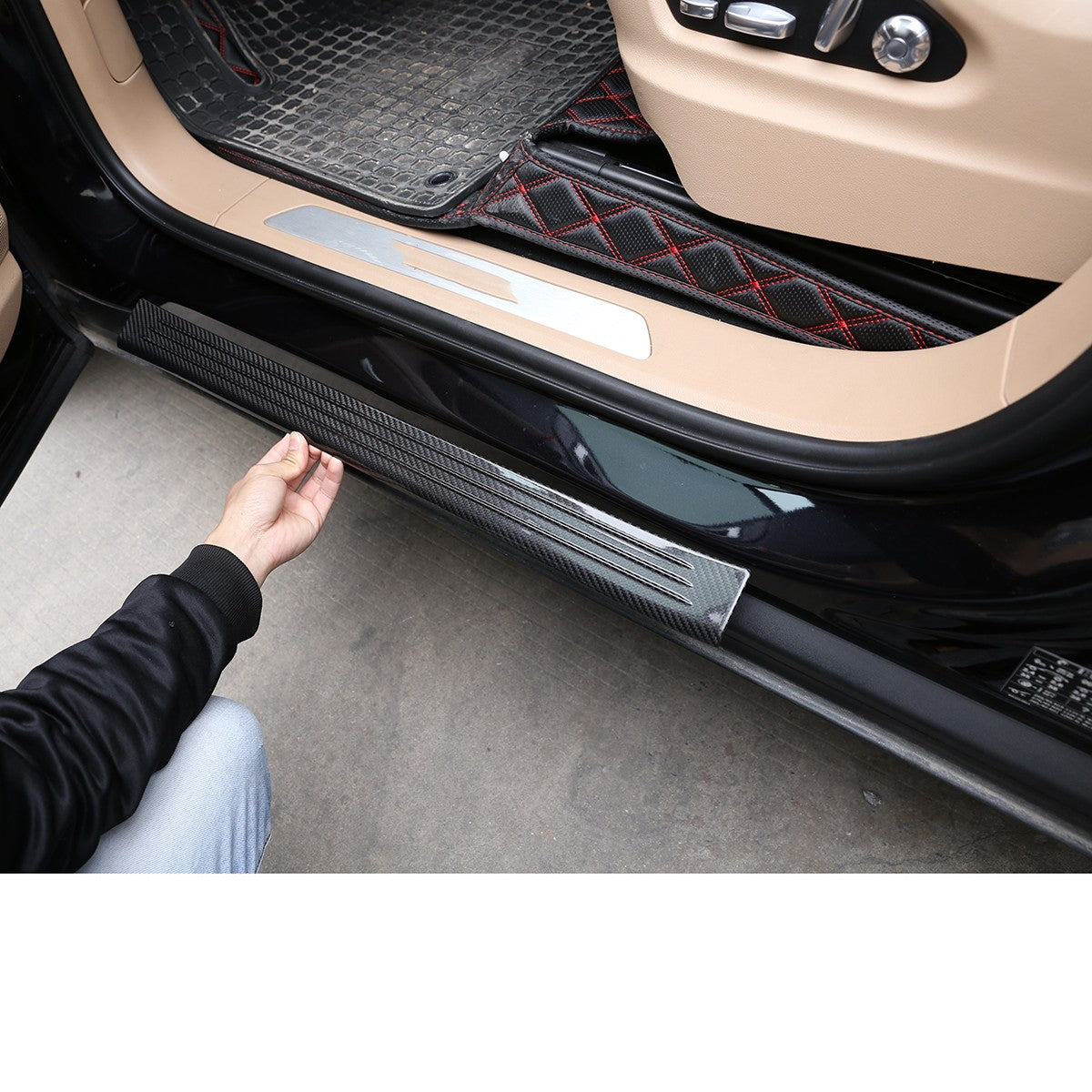 Real Carbon Fiber Outer Door Sill Scuff Plate For Porsche Cayenne E3 2018‑2021 3