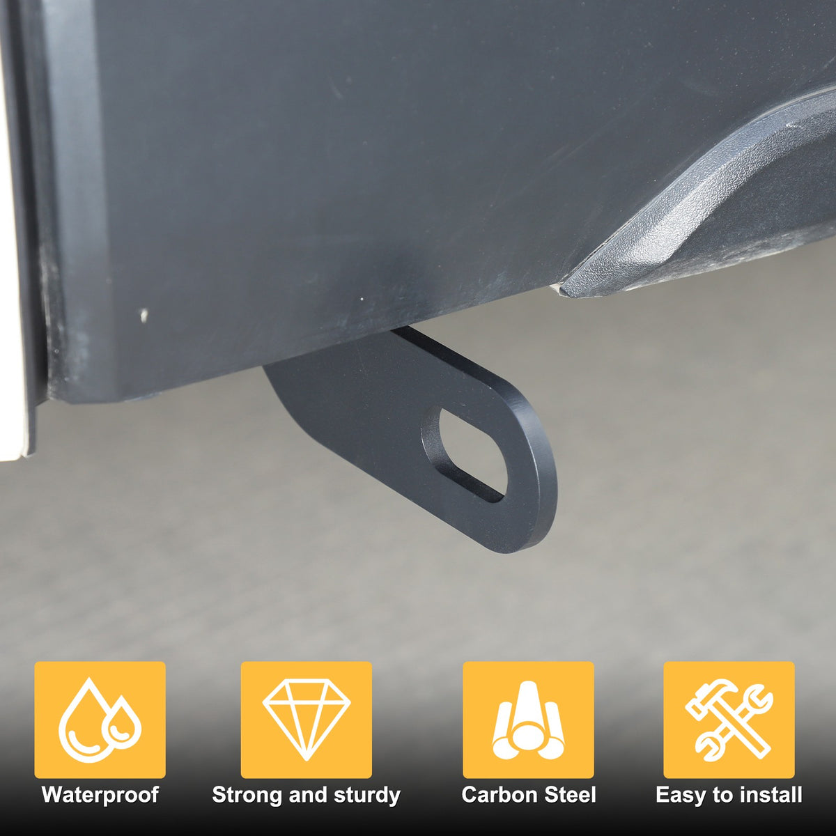 Black Rear Bumper Tow Hook Rescue Recovery Kits For Toyota Tundra 2022+ 20