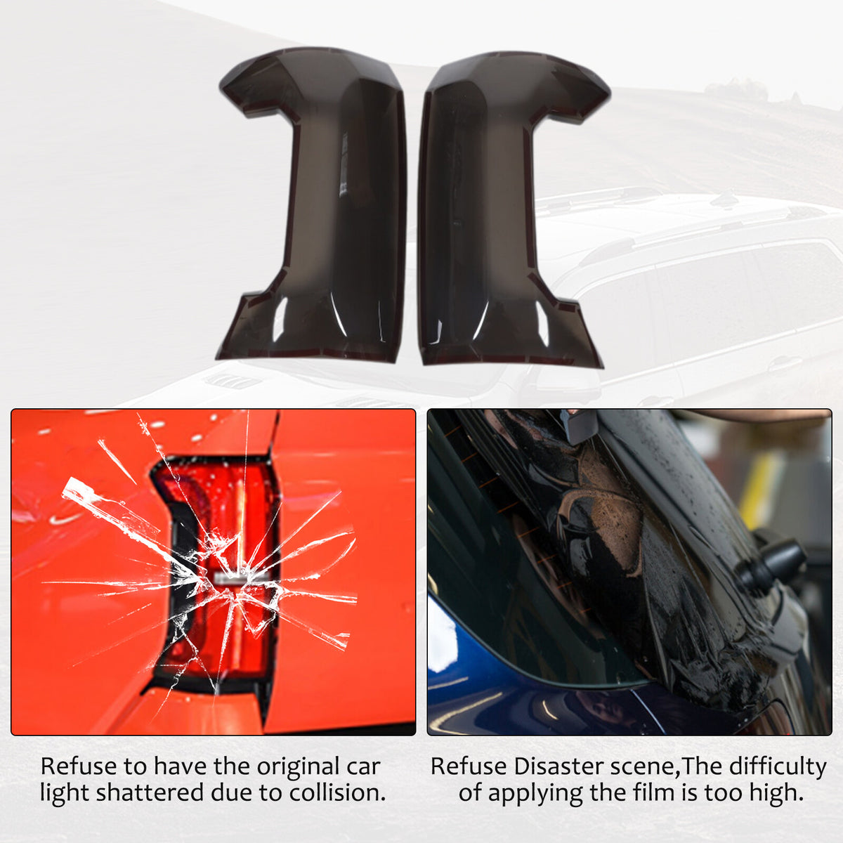 Smoked Tail Light Cover Blackout Overlay Len Guard For Toyota Tacoma 24+ 7