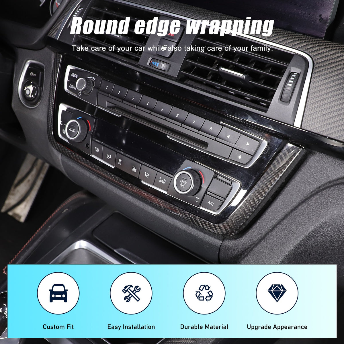 Real Carbon Fiber Center Trim For BMW 3/4 Series F30/F32/F80/F82 M3 M4 2014-19 14