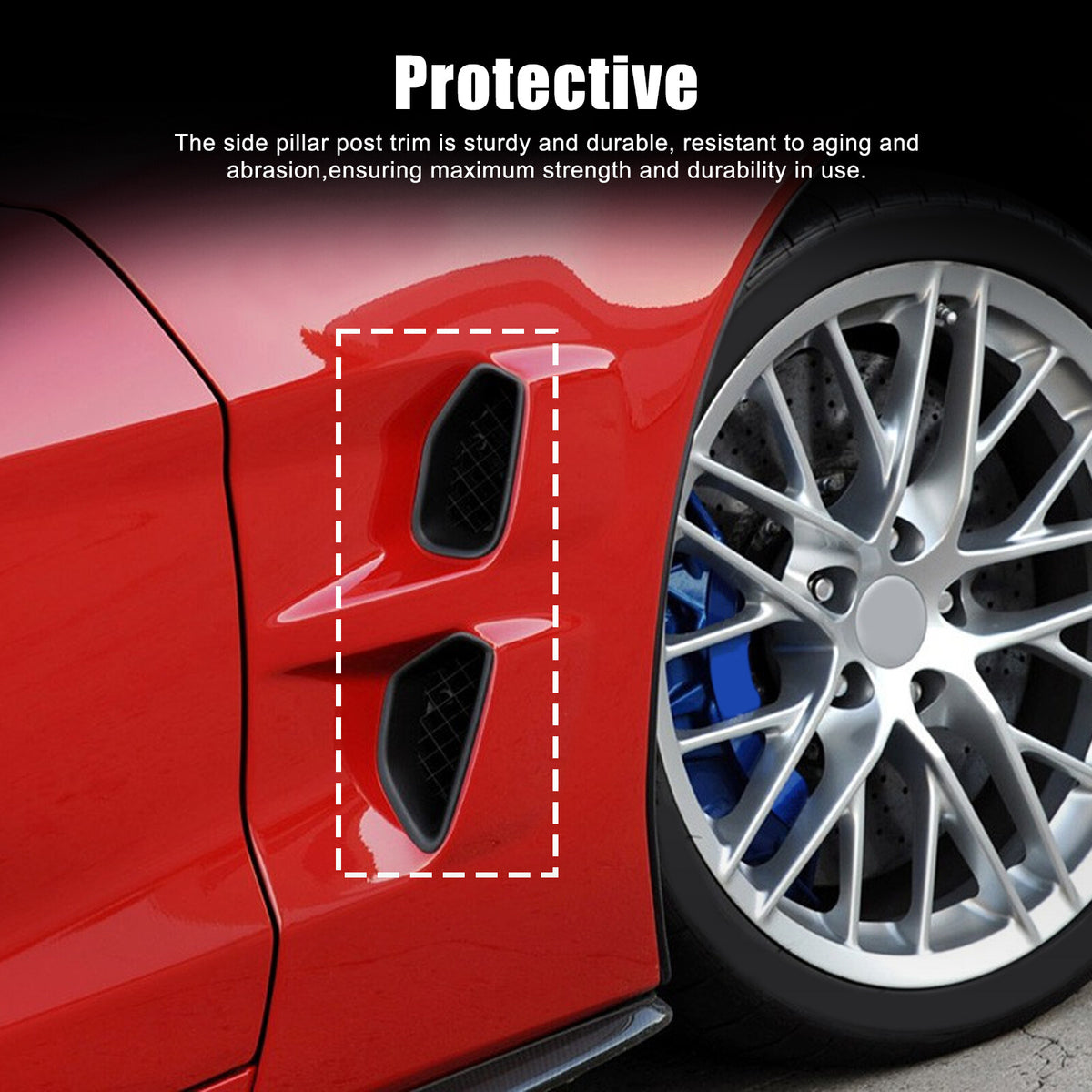 Real Carbon Fiber Wing Air Flow Fender Vent Trim For Corvette C6 ZR1 09-13 11