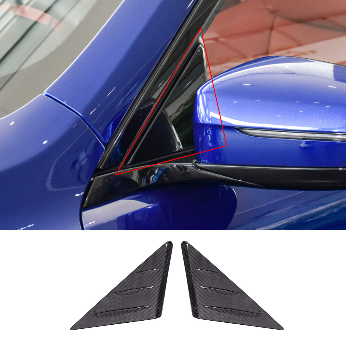 Carbon Fiber Door Triangle A Pillar Cover Trim For BMW 8 Series G14 15 16 19-22 2