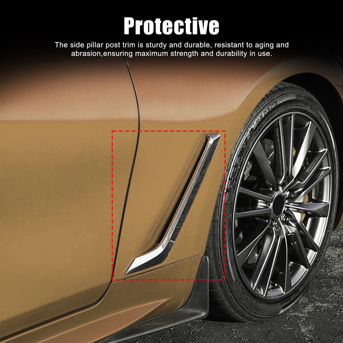 Red Real Dry Carbon Fiber Side Air Fender Vent Trim For Infiniti Q60 2016+ 11