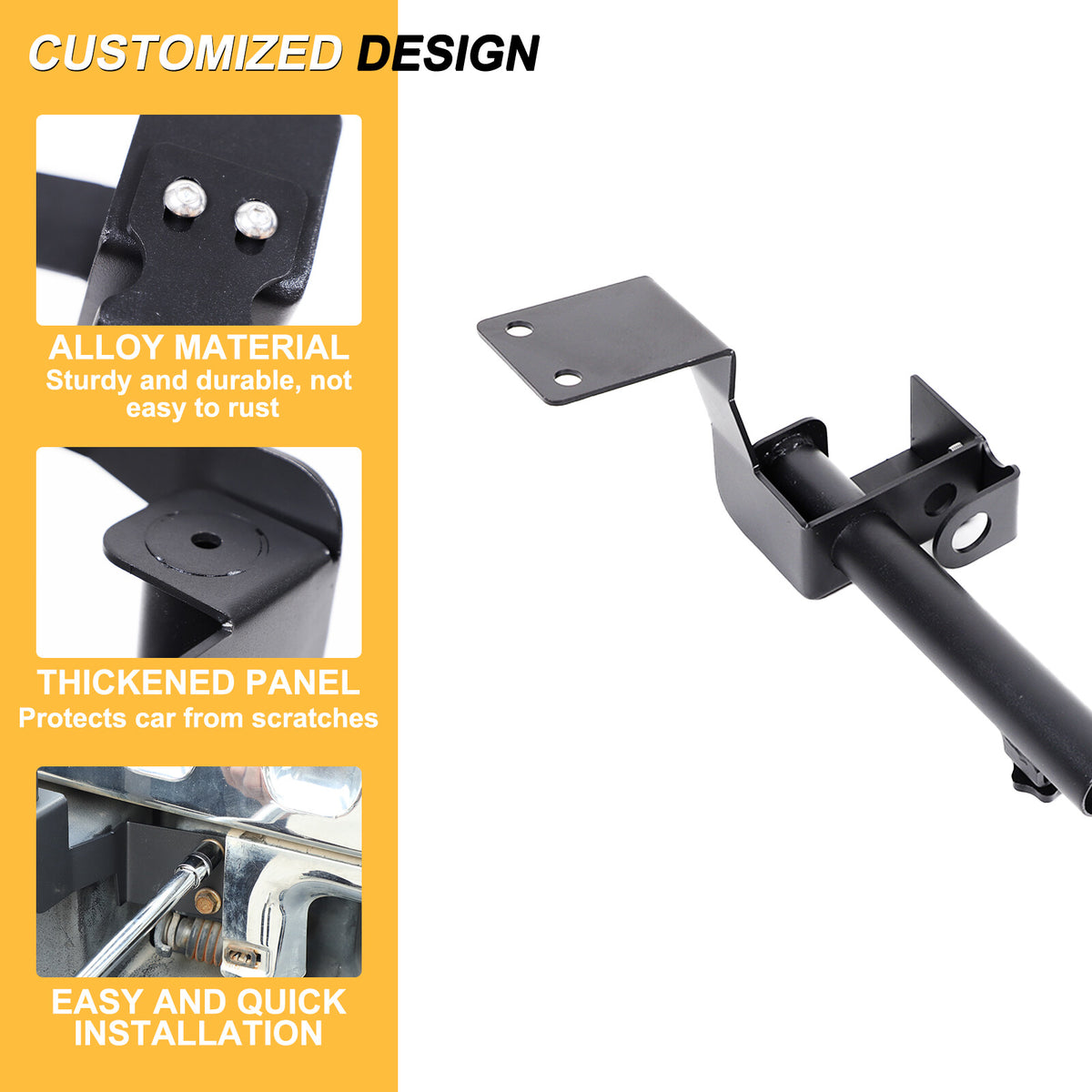 Front Bumper Flagpole Holder Antenna Mount Bracket For Hummer H2 2003-2009 17
