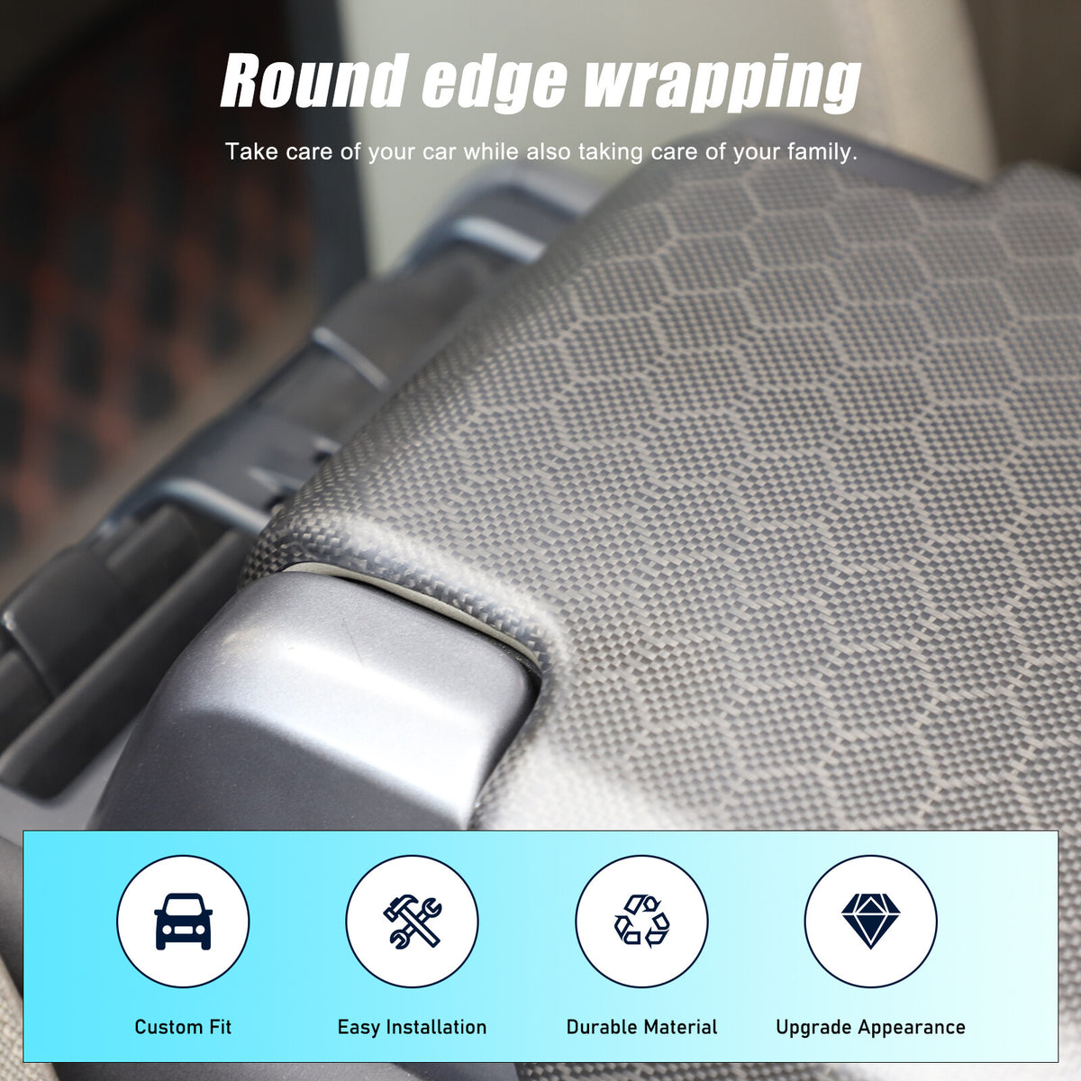 Matte Honeycomb Carbon Fiber Storage Armrest Cover For Land Rover Defender 2020+ 10