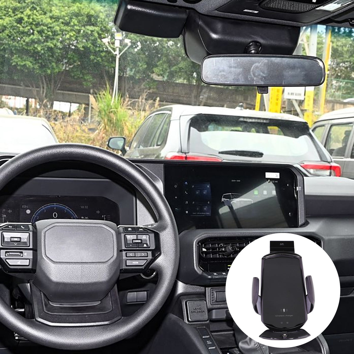 Wireless Navigation Screen Phone Mount Holder For Toyota LC250 Prado 2024+ 10
