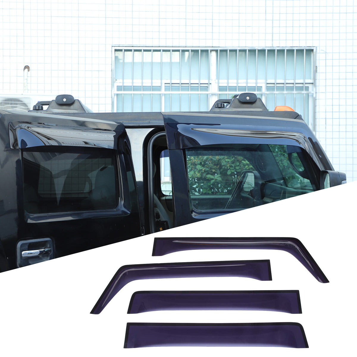 ABS Window Visor Sun Rain Guard Weather Shield For Hummer H2 5