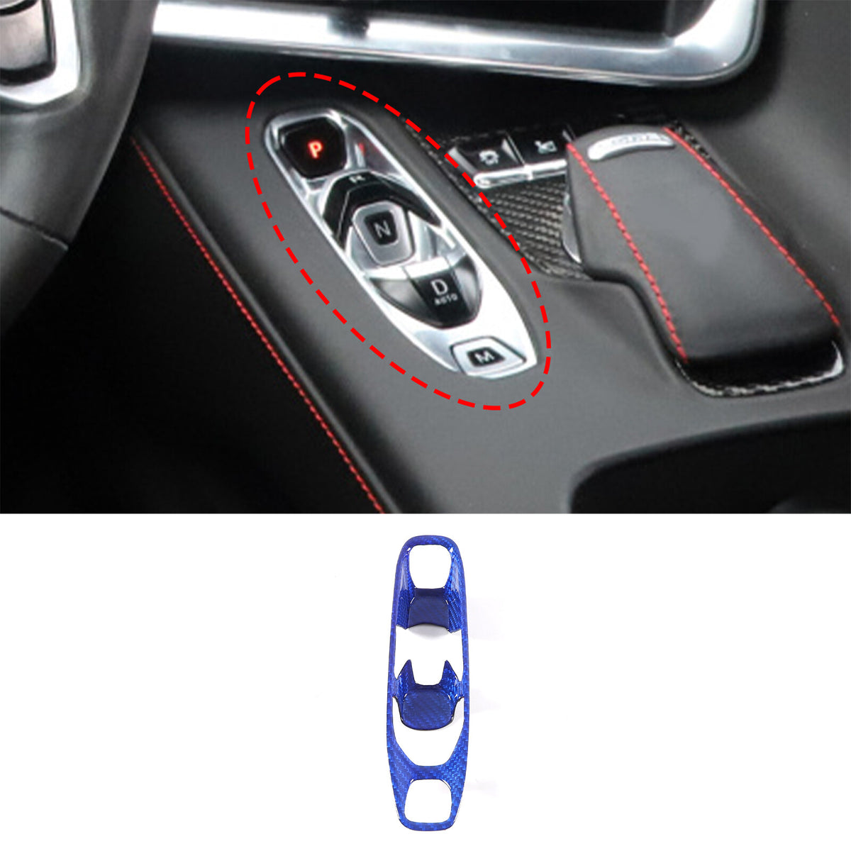 Blue Real Carbon Fiber Full Interior Set Decor Trim Kit for Corvette C8 20-25 - Variants 11-15 16