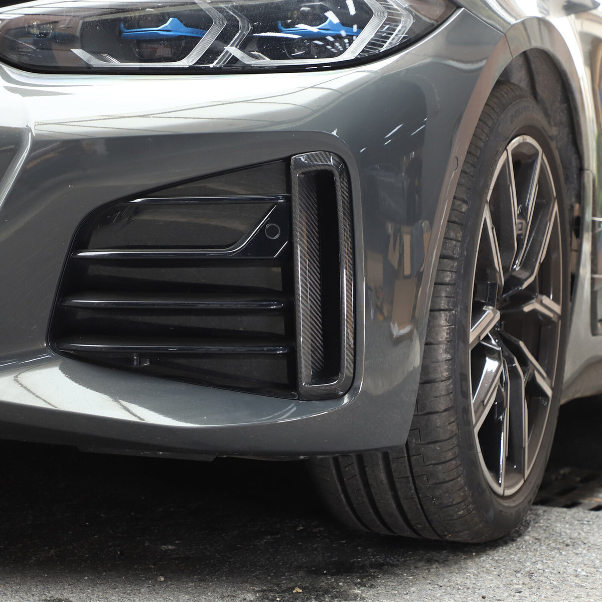 Real Carbon Fiber Front Fog Light Decor Cover Trim For BMW 4 series G26 2022-25 10