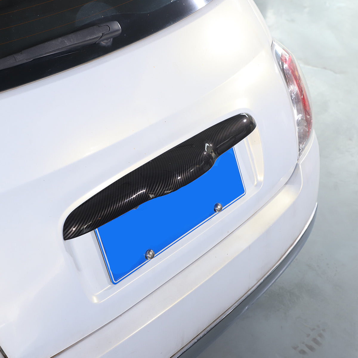 ABS Carbon fiber Tailgate Trunk Handle Cover Trim For FIAT 500 2011-23 5