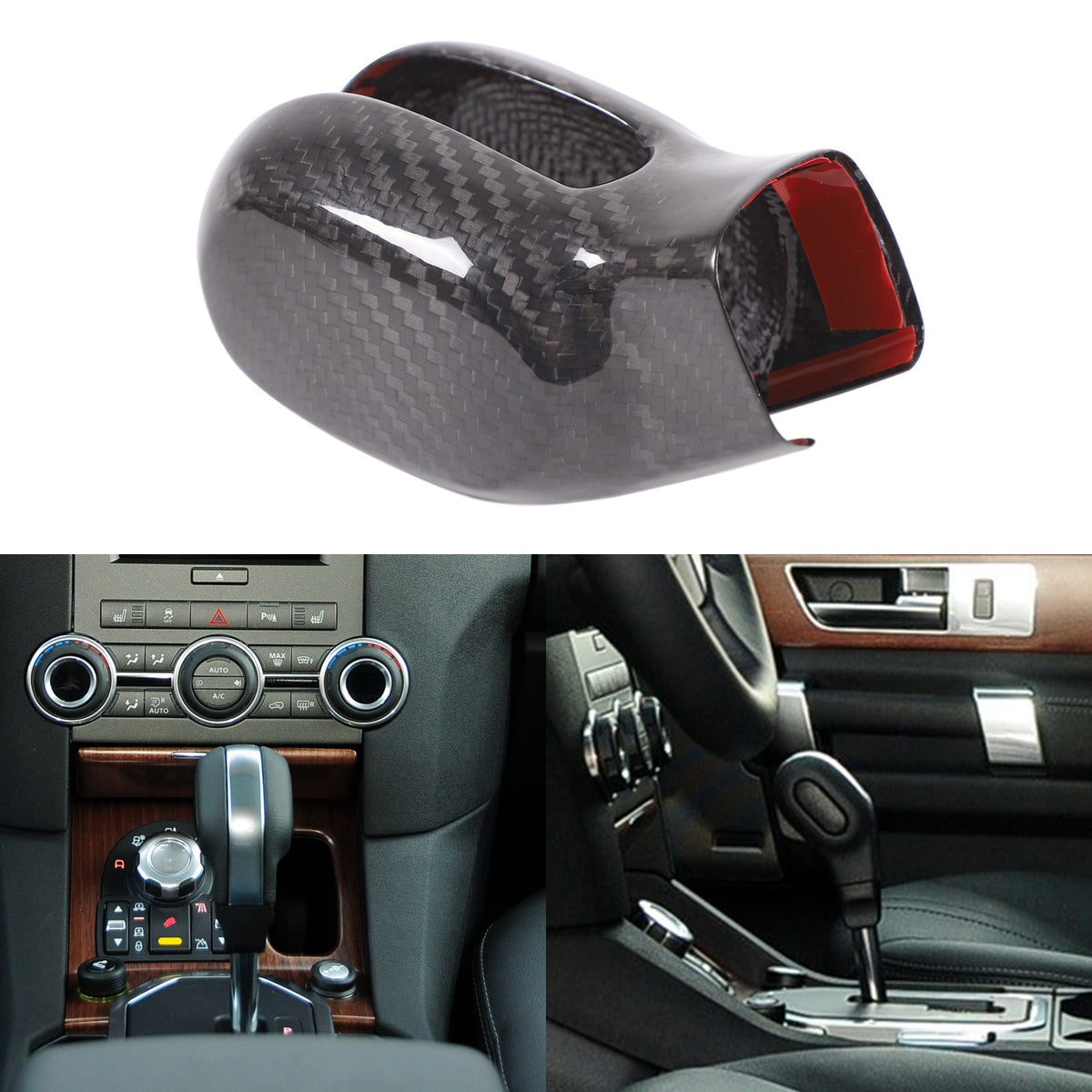 Real Carbon Fiber Gear Shift Knob Trim Cover For LR Discovery 3 4 L319 2004-2012 1