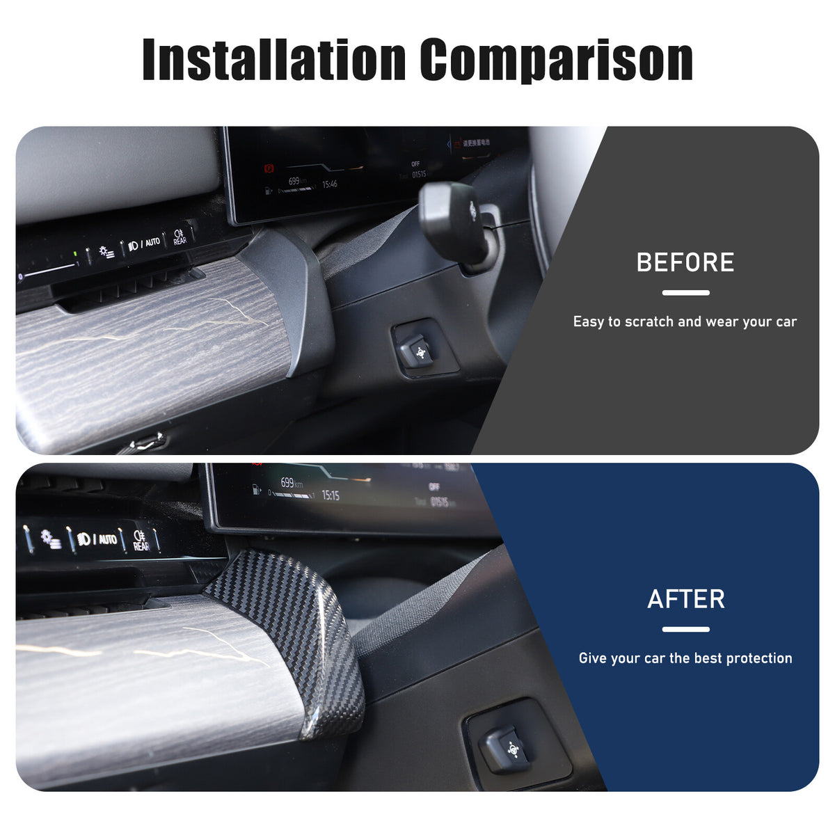 Real Carbon Fiber Center Co-pilot Dash Cover Trim Kit For BMW 5 Series G60 2024+ 11
