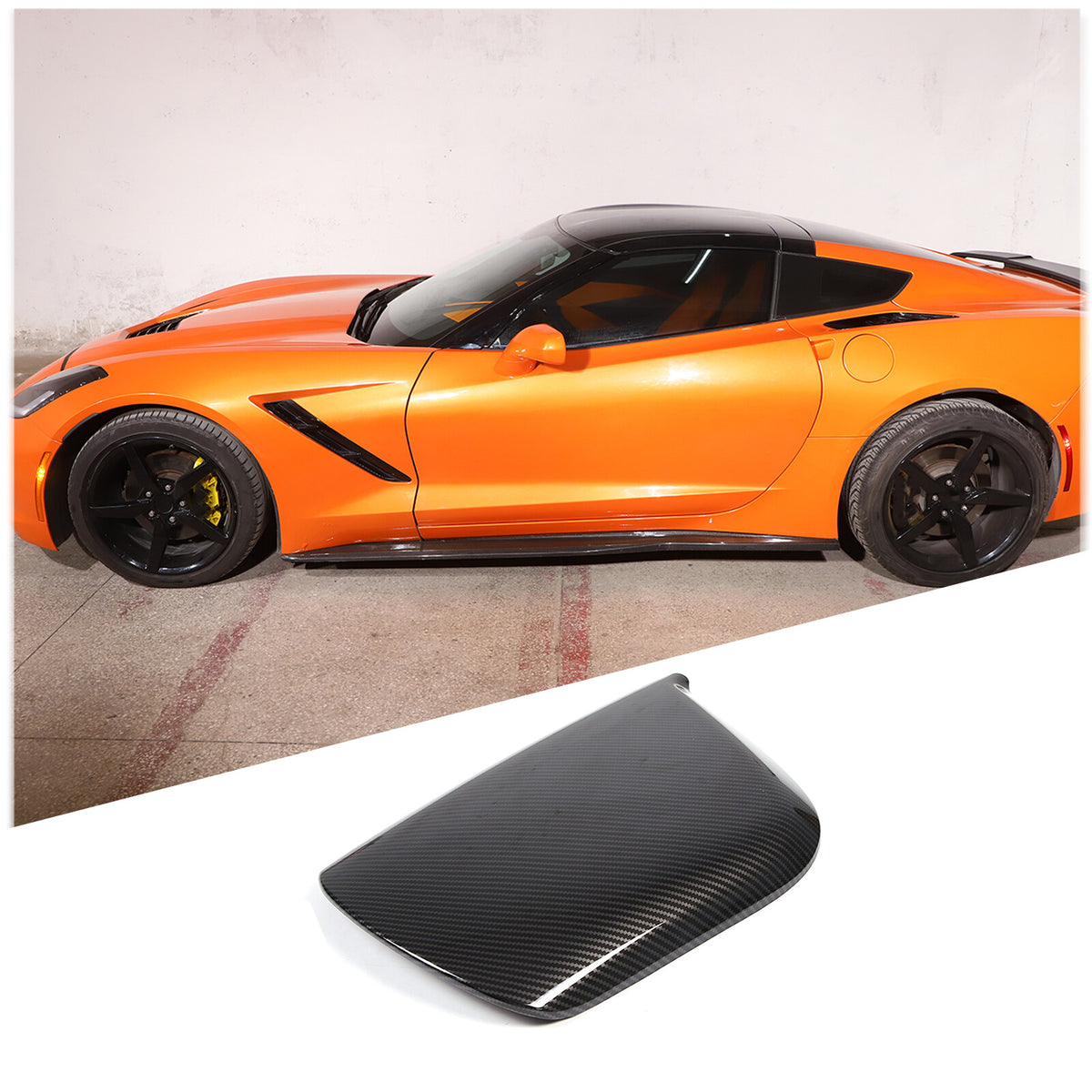 ABS Carbon fiber Center Console Armrest Box Cover Trim For Corvette C7 2014-19 2