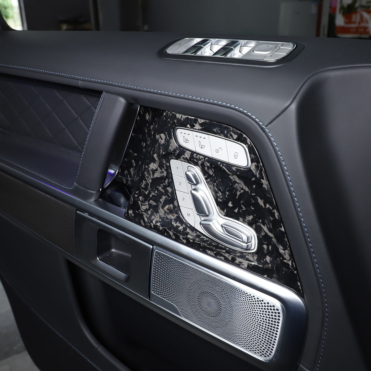 Forged Carbon Fiber Seat Adjustment Button Trim Cover for Benz G-Class 2019-20 16